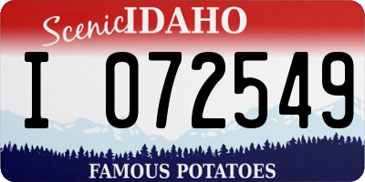 ID license plate I072549