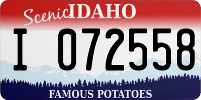 ID license plate I072558