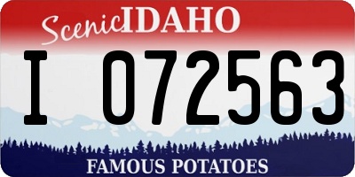 ID license plate I072563
