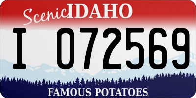 ID license plate I072569
