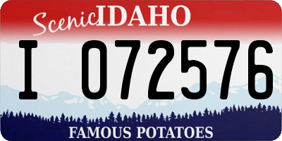ID license plate I072576