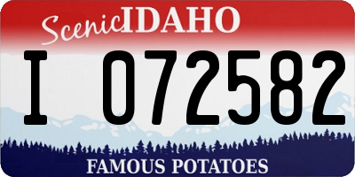 ID license plate I072582
