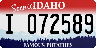 ID license plate I072589