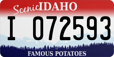 ID license plate I072593