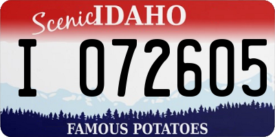 ID license plate I072605