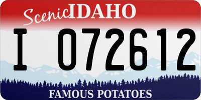 ID license plate I072612