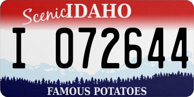 ID license plate I072644