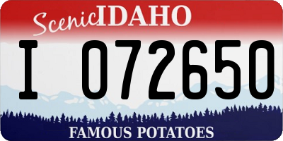 ID license plate I072650