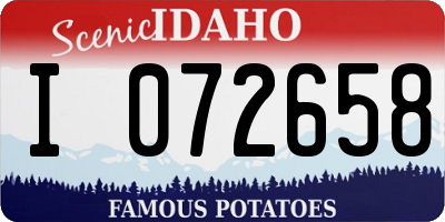 ID license plate I072658