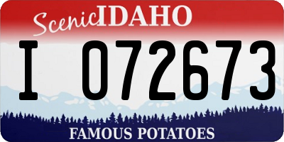 ID license plate I072673