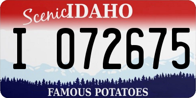 ID license plate I072675