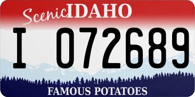 ID license plate I072689