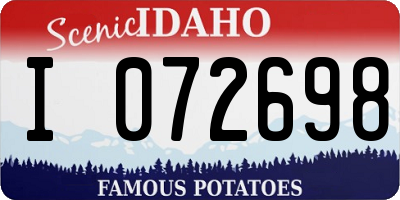 ID license plate I072698