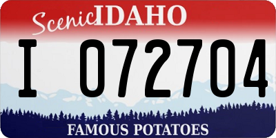ID license plate I072704