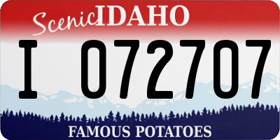ID license plate I072707