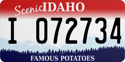 ID license plate I072734