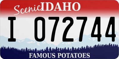 ID license plate I072744