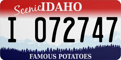 ID license plate I072747