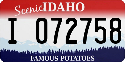 ID license plate I072758