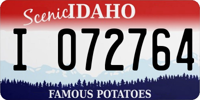 ID license plate I072764