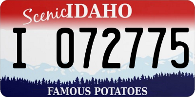 ID license plate I072775