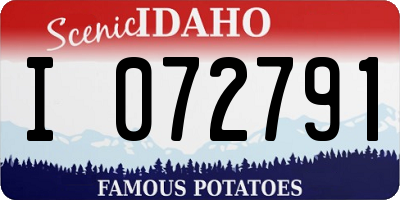 ID license plate I072791
