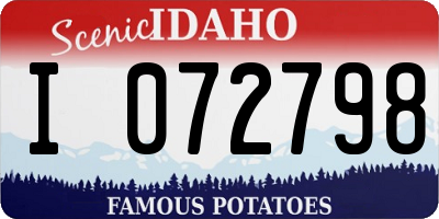 ID license plate I072798
