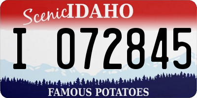ID license plate I072845
