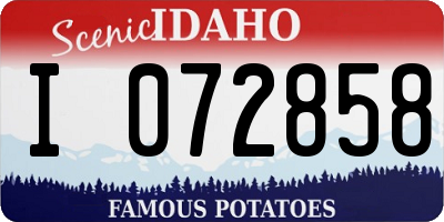 ID license plate I072858