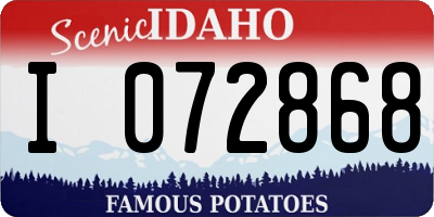 ID license plate I072868