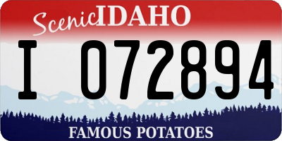 ID license plate I072894