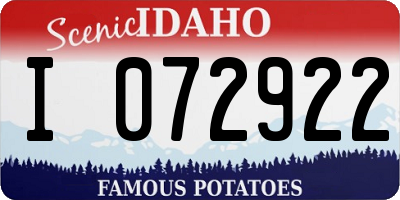 ID license plate I072922