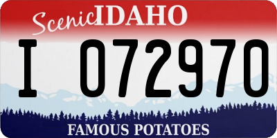 ID license plate I072970