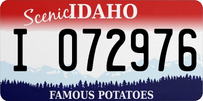 ID license plate I072976