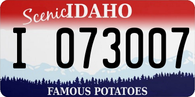 ID license plate I073007