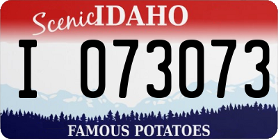 ID license plate I073073