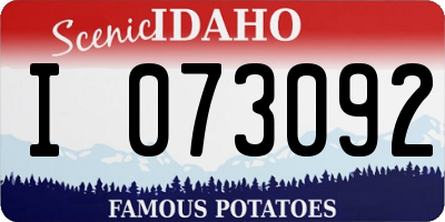 ID license plate I073092