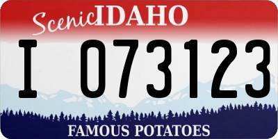 ID license plate I073123