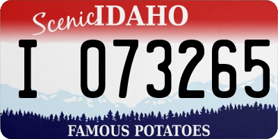 ID license plate I073265