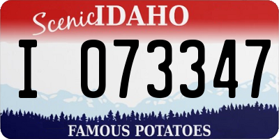 ID license plate I073347