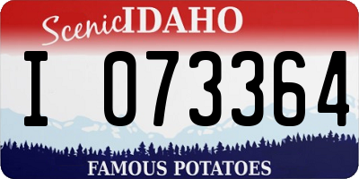 ID license plate I073364
