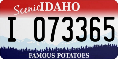 ID license plate I073365