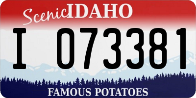 ID license plate I073381
