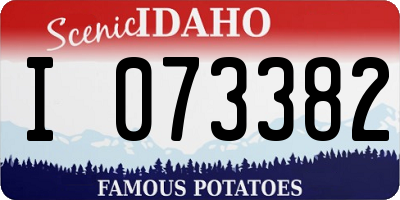 ID license plate I073382