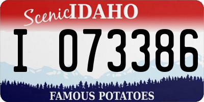 ID license plate I073386