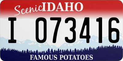 ID license plate I073416