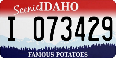 ID license plate I073429