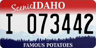 ID license plate I073442