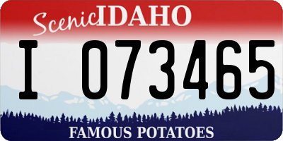 ID license plate I073465