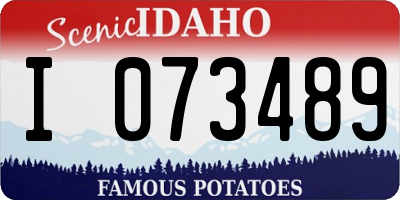ID license plate I073489